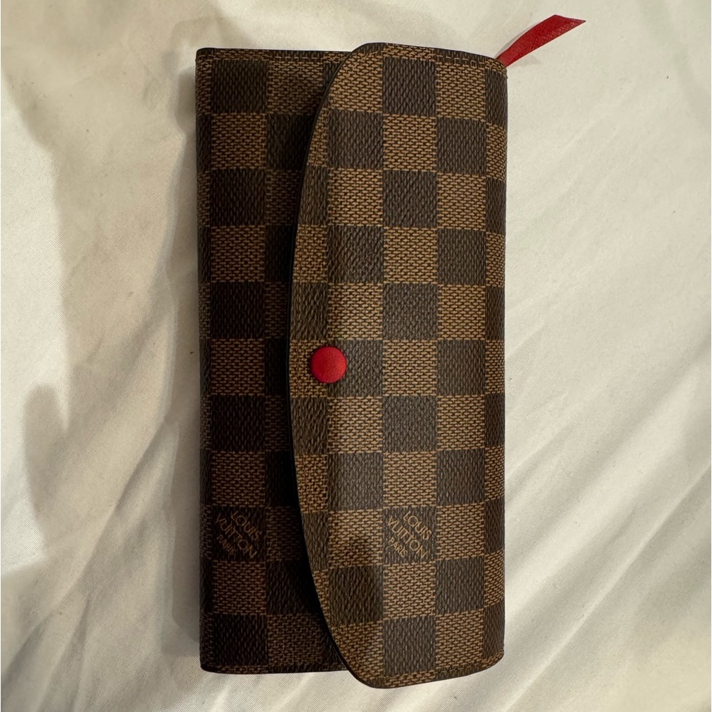 Damier Ebene Emilie Wallet Red